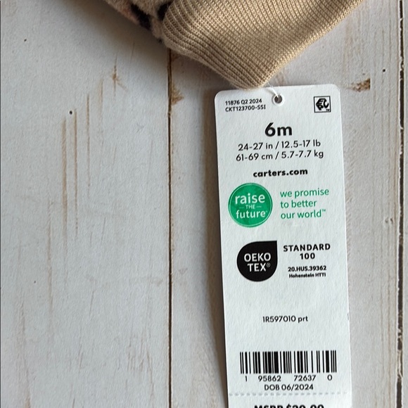 NWT Carter's Leopard Print Cheetah Face Feet Fleece Girls Sleeper SZ 6M - Picture 3 of 7